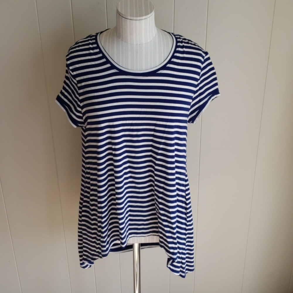 Blue & White Stripe Top